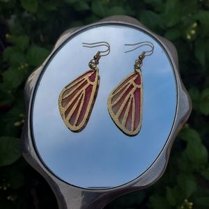 Pink butterfly earrings